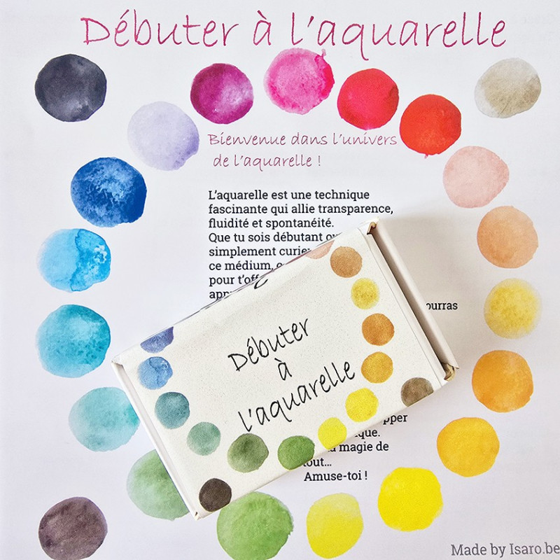 Kit "Débuter à l'aquarelle" 8 quart de godets