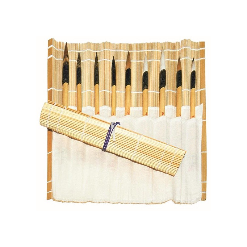 Tapis à pinceaux en bambou – 33 x 33 cm