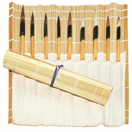 Tapis à pinceaux en bambou – 33 x 33 cm
